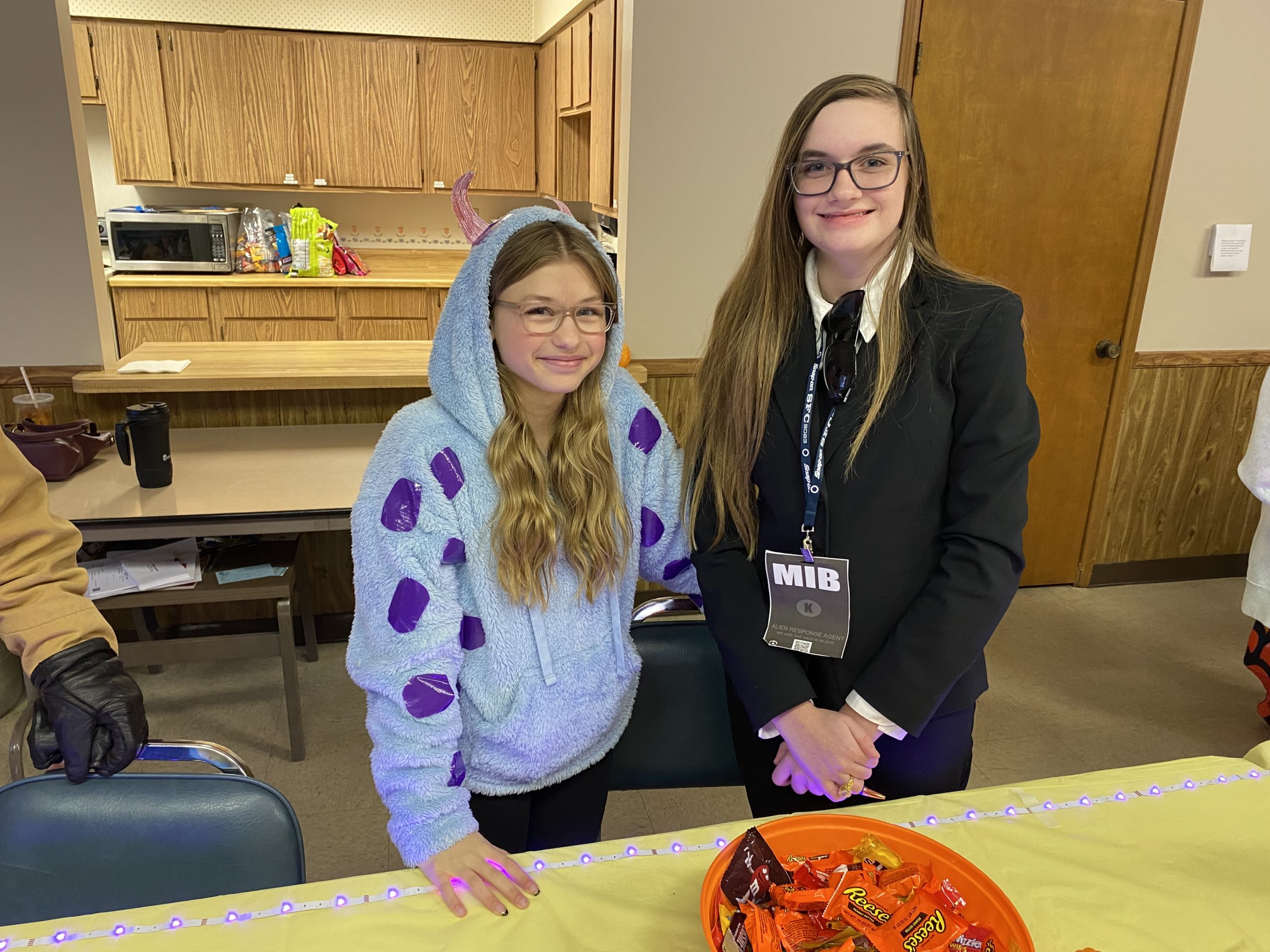 Youths Alyssa and Emma at Teen Trick or Treat