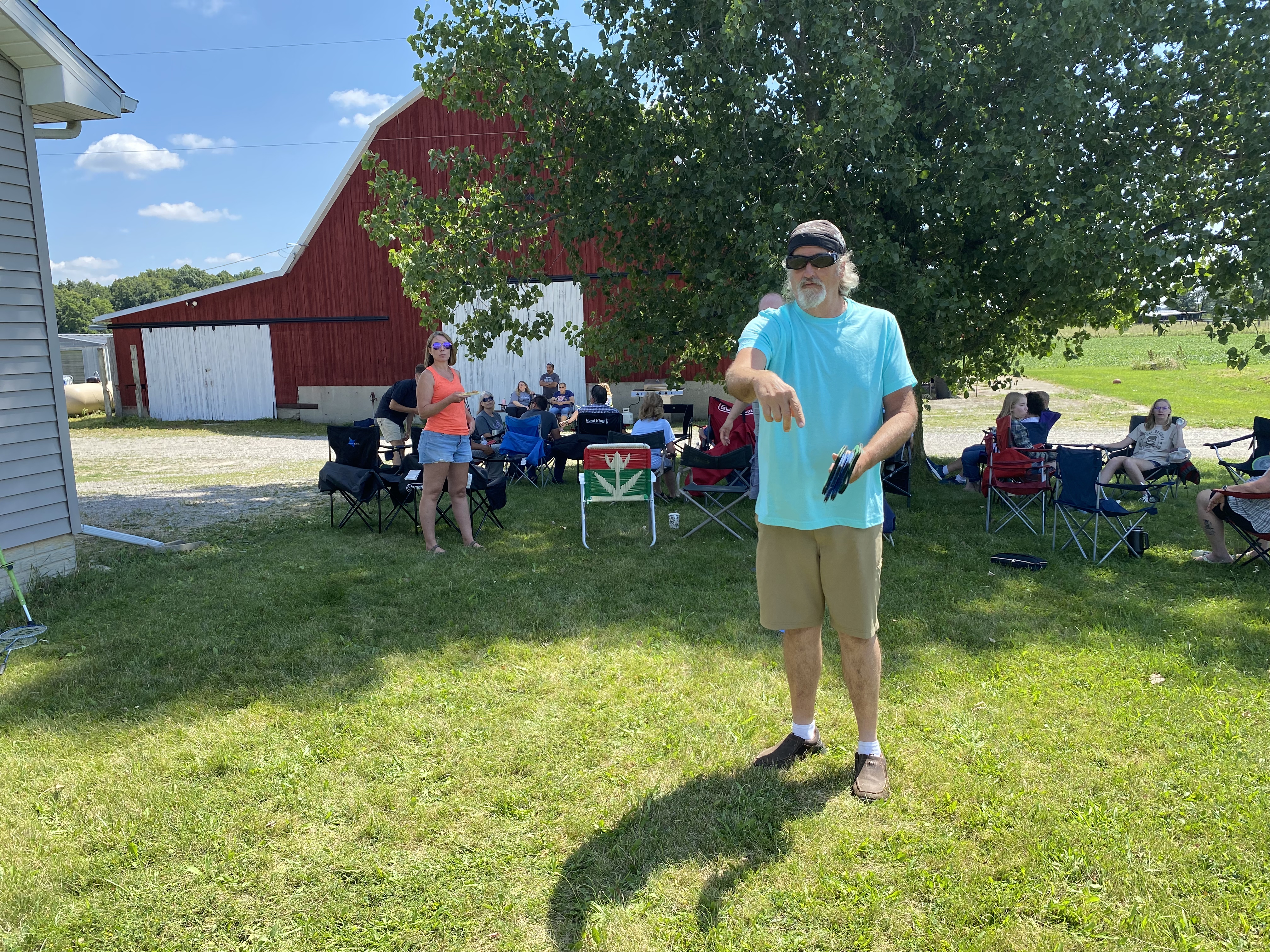 Kevin throwing an ax