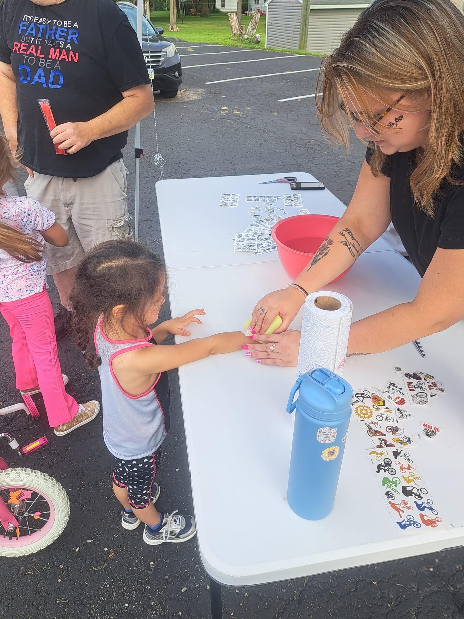 Kids Church - getting a cool tattoo