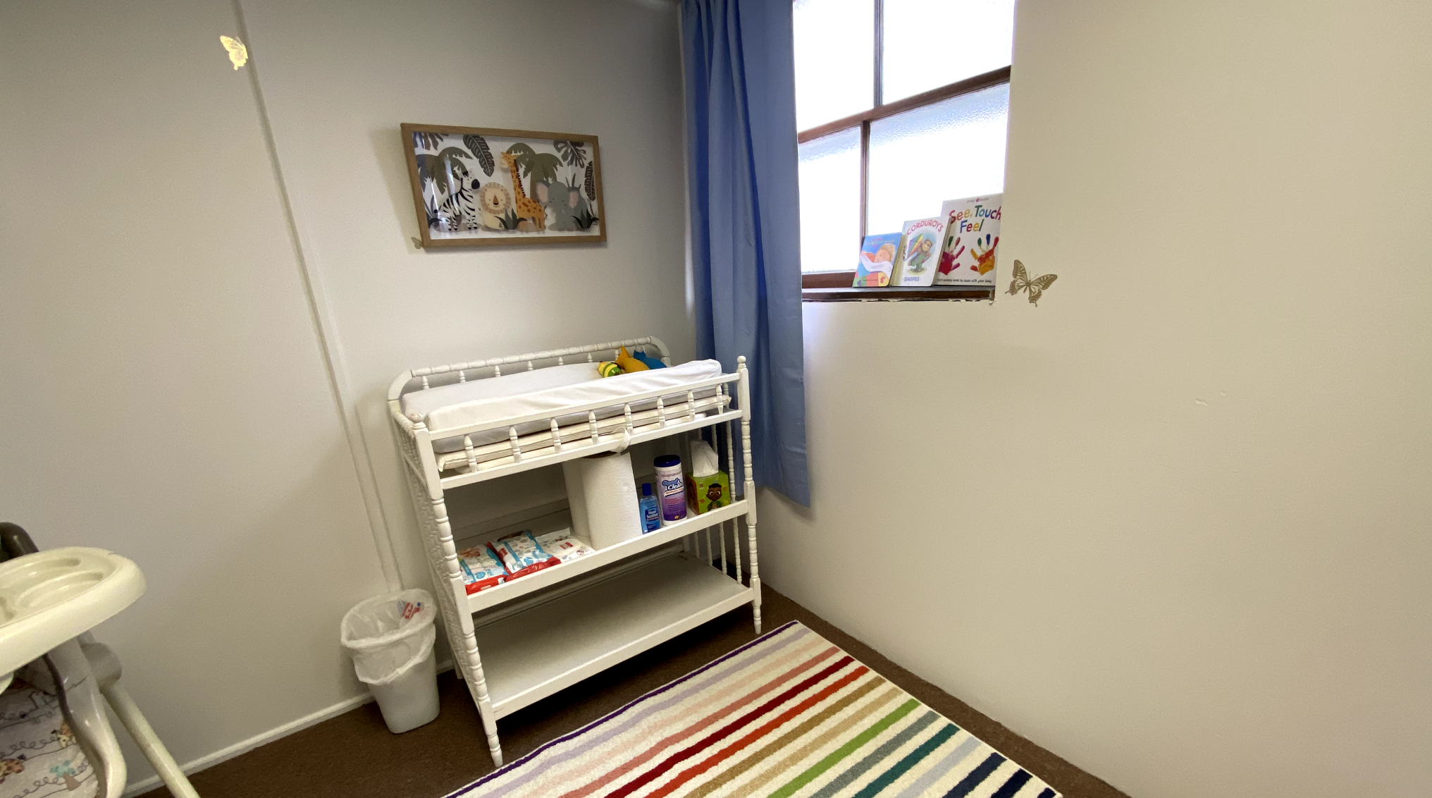 Diaper changing station for nursery babies